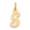 14K Yellow Gold Small Script Initial Letter S Charm Jewerly 17mm x 8mm